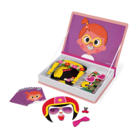 Photos - Educational Toy Janod Розвиваюча іграшка  Магнитная книга Смешные лица - девочка  J (J02717)