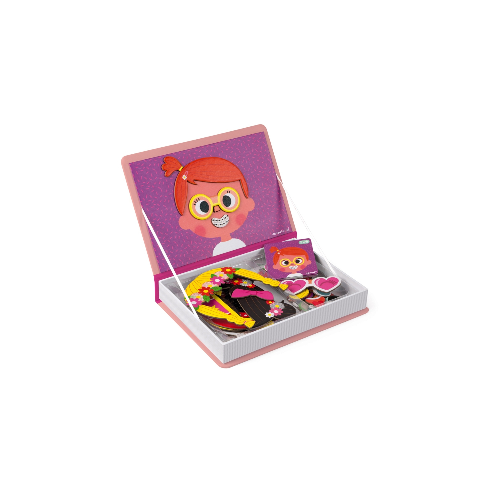 Розвиваюча іграшка Janod Магнитная книга Смешные лица - девочка (J02717) зображення 2