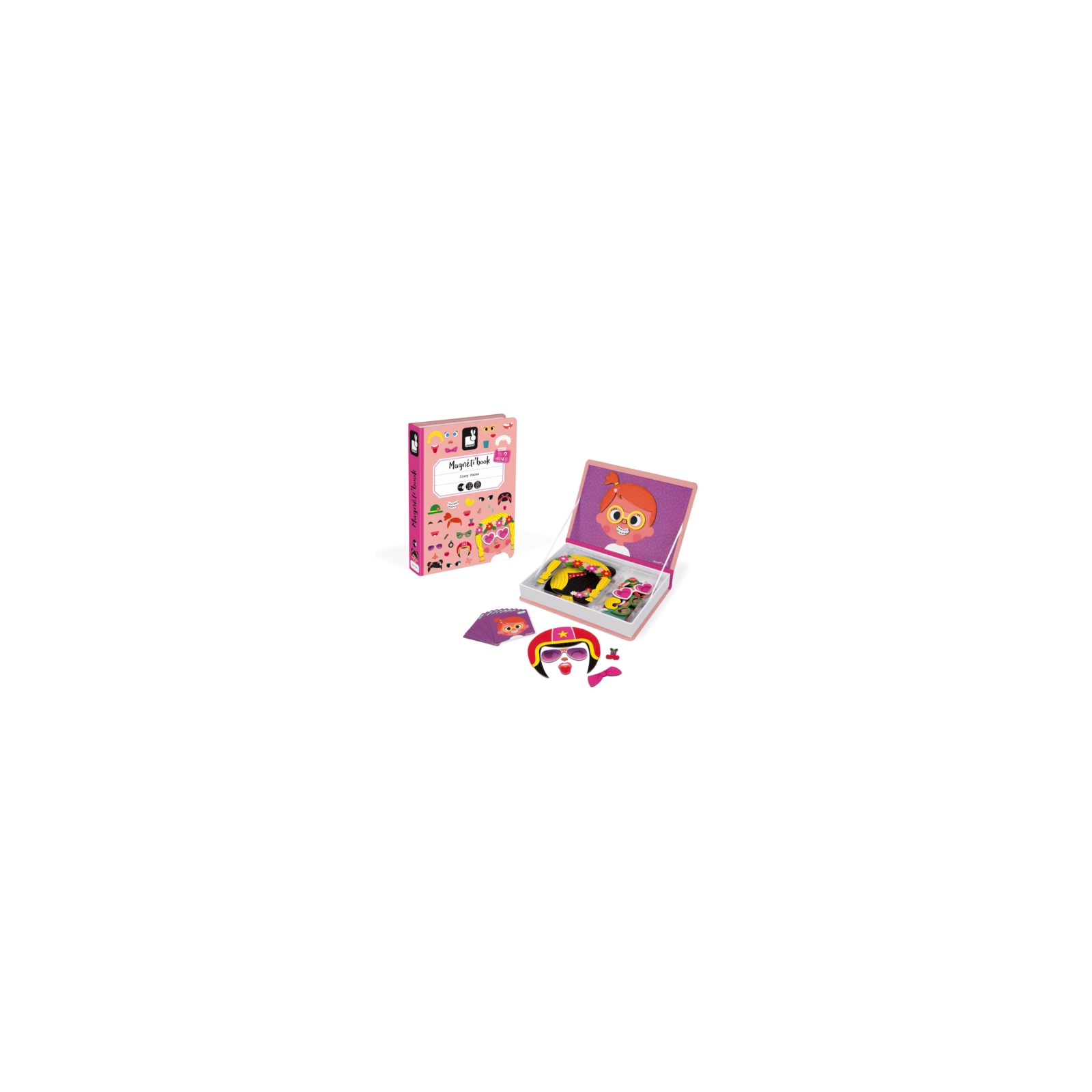 Развивающая игрушка Janod Магнитная книга Смешные лица - девочка (J02717) изображение 5