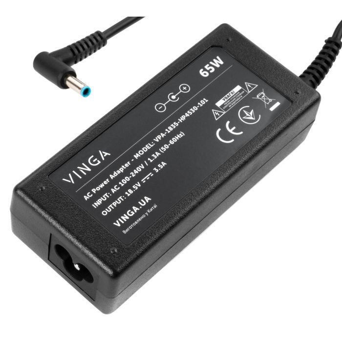 Блок питания к ноутбуку Vinga HP 65W 18.5V 3.5А 4.5*3.0 (VPA-1835-HP4530-101) изображение 3