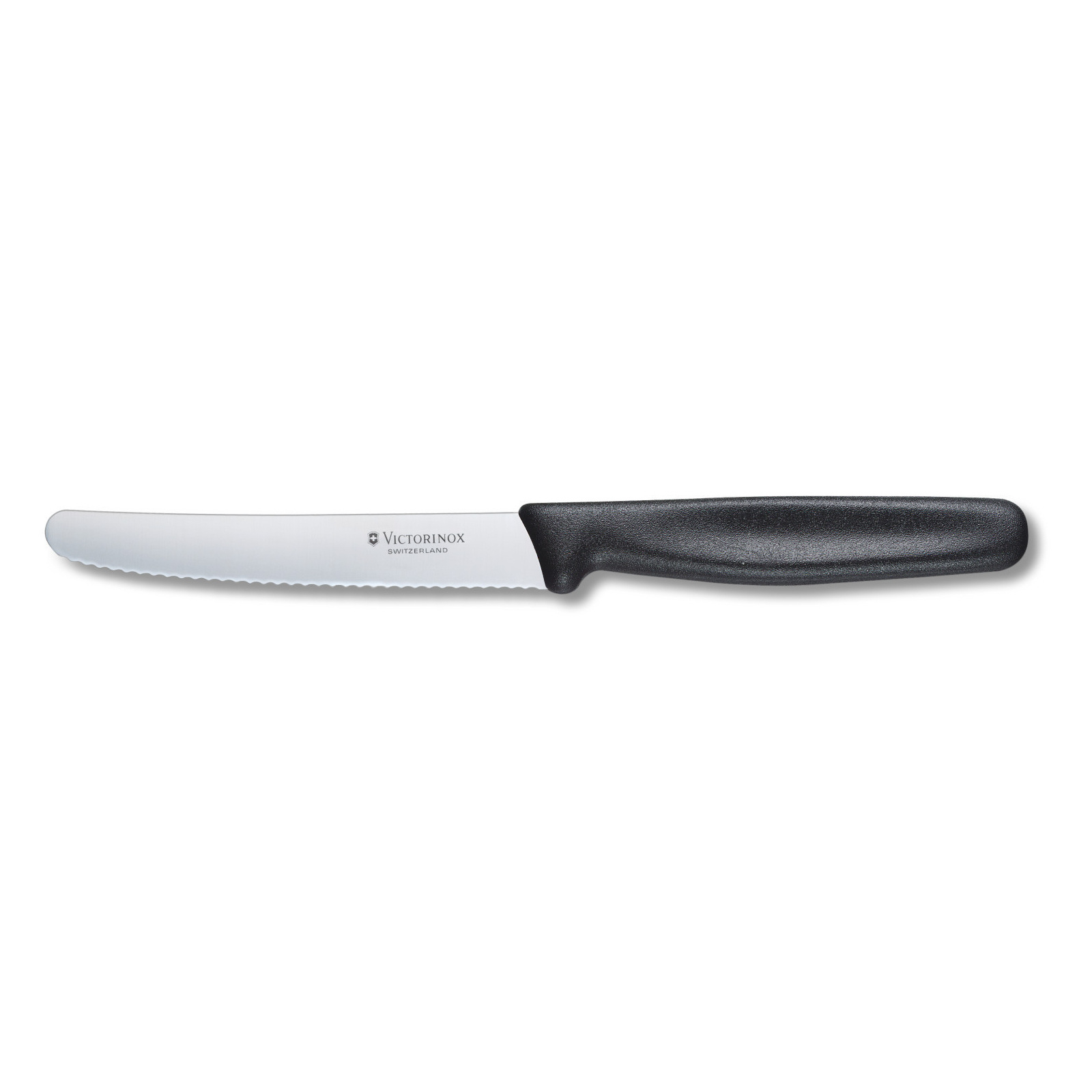 Кухонный нож Victorinox Standart для овощей 11 см, с волнистым лезвием, черный (5.0833)