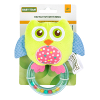 Погремушка Baby Team з кільцем (8502_сова_салатовая)