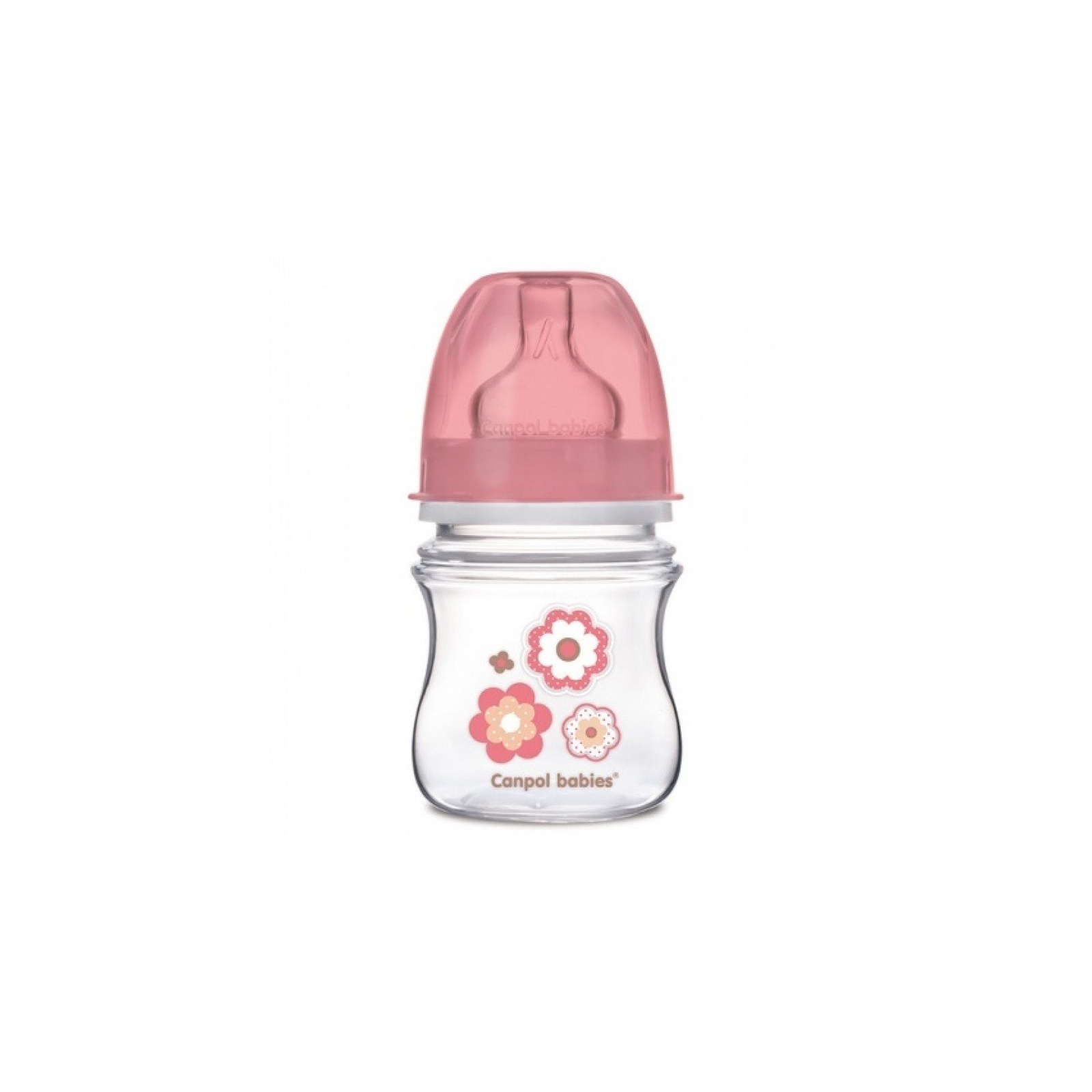 Бутылочка для кормления Canpol babies с широким горлышком Newborn baby, 120 мл, розовая (35/216_pin)