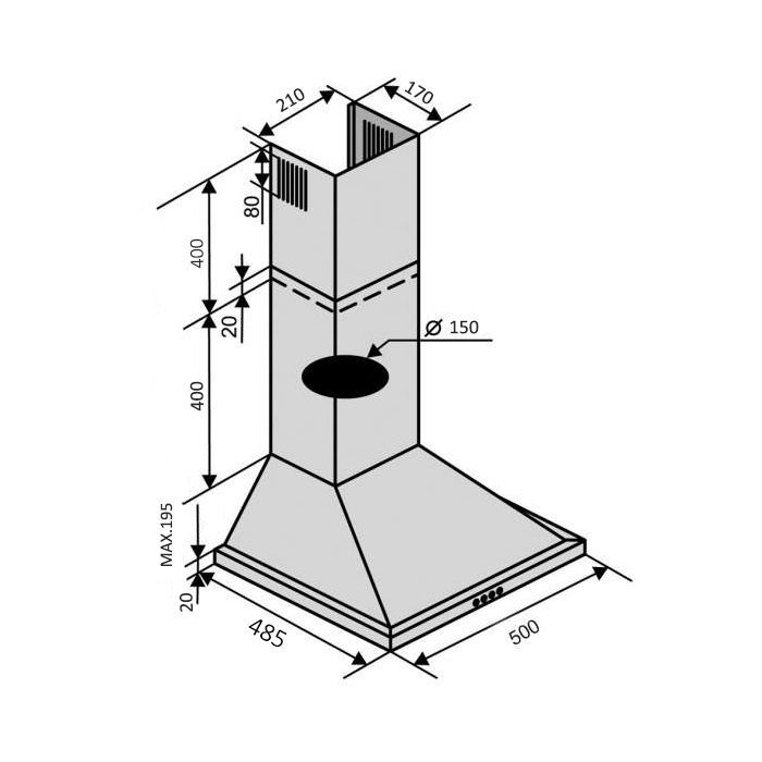 Витяжка кухонна Ventolux LIDO 60 BR (700) (LIDO60BR(700)) зображення 4