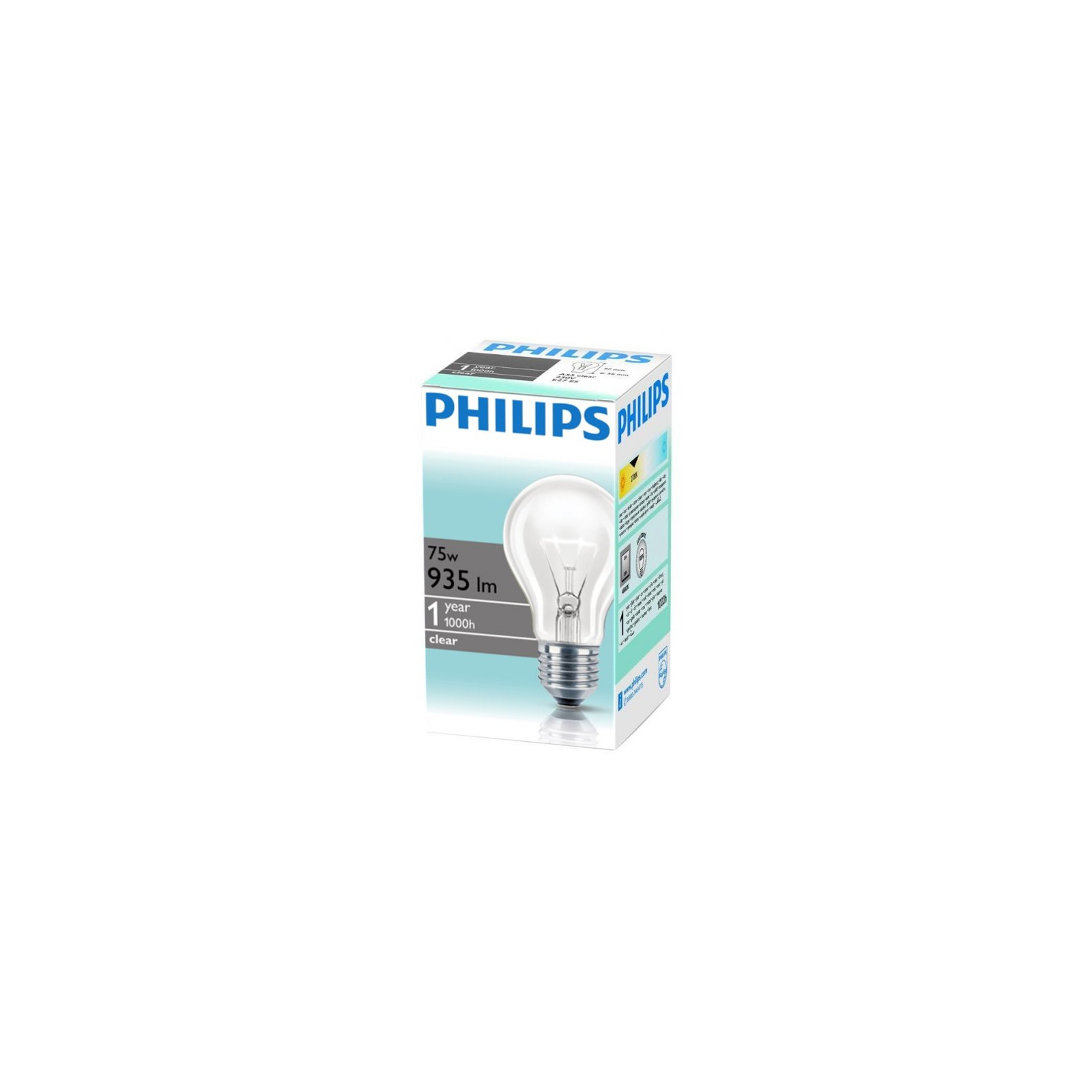 Лампочка Philips E27 75W 230V A55 CL 1CT/12X10 Stan (926000004013) изображение 2