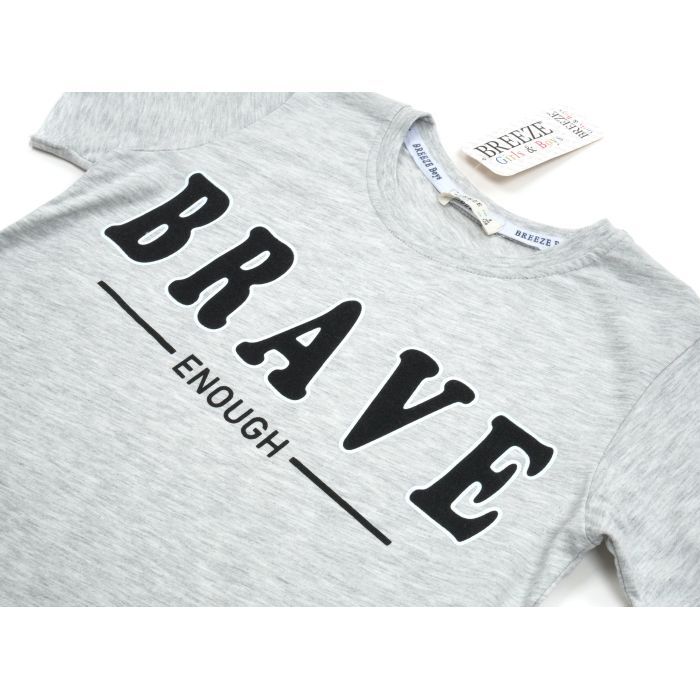 Футболка дитяча Breeze "BRAVE" (14351-140B-gray) зображення 3