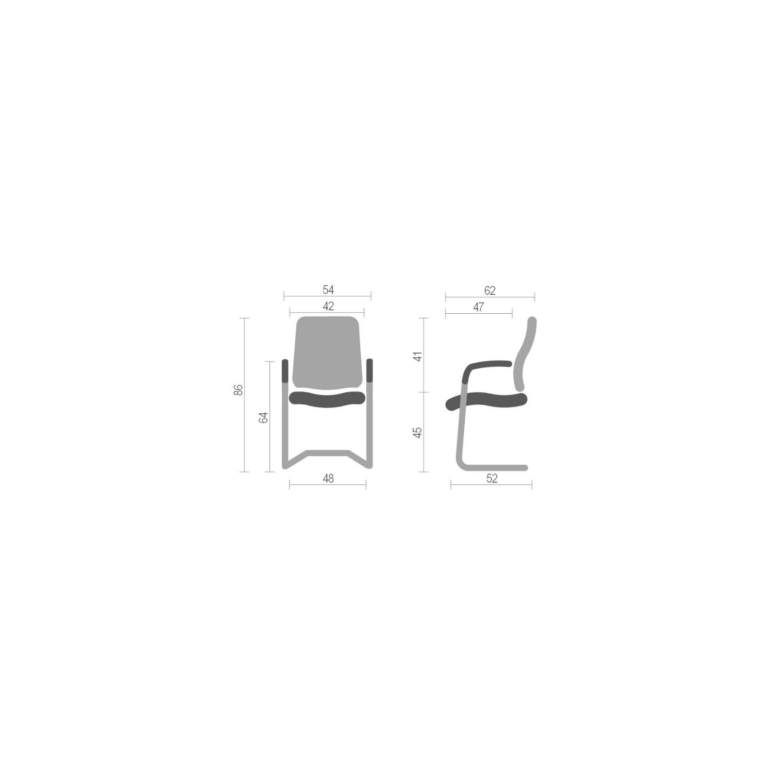 Офісне крісло Аклас Арси WT CF Серое (12105) зображення 6