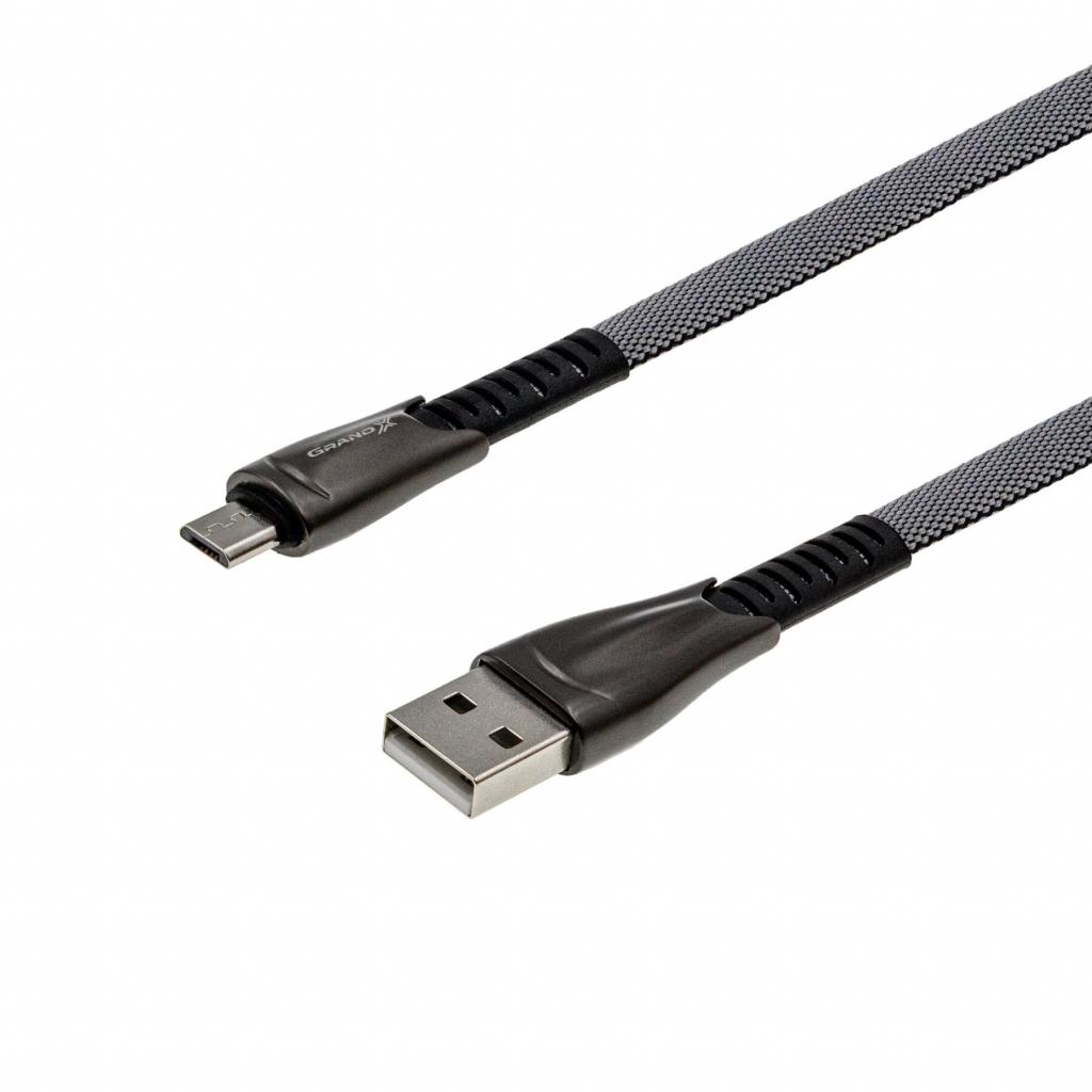 Дата кабель USB 2.0 AM to Micro 5P 1.0m black Grand-X (FM09) изображение 2