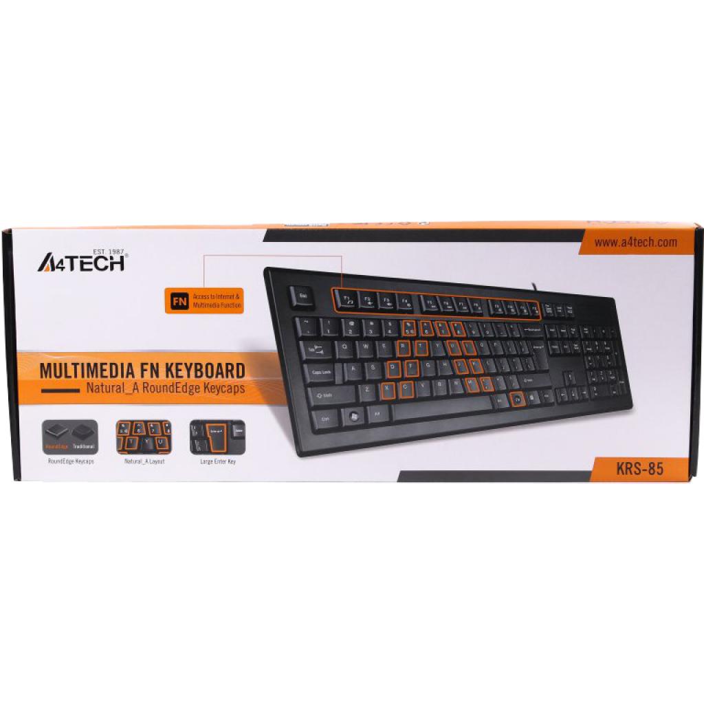 Клавіатура A4Tech KRS-85 USB Black зображення 2