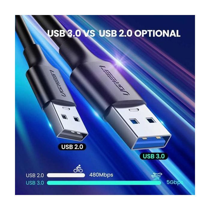 Дата кабель USB 3.0 AM to USB-C 1.0m US184 Black Ugreen (20882) зображення 4