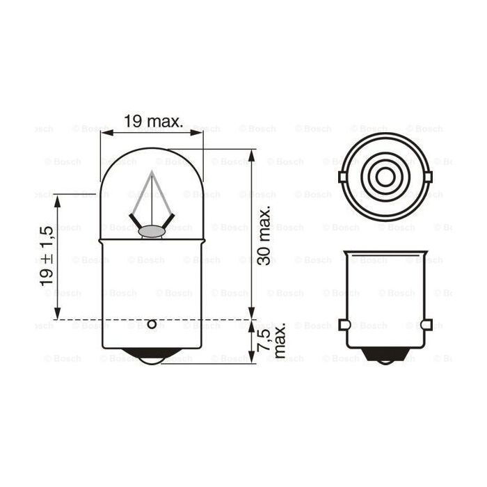 Автолампа Bosch 5W (1 987 302 510) изображение 5