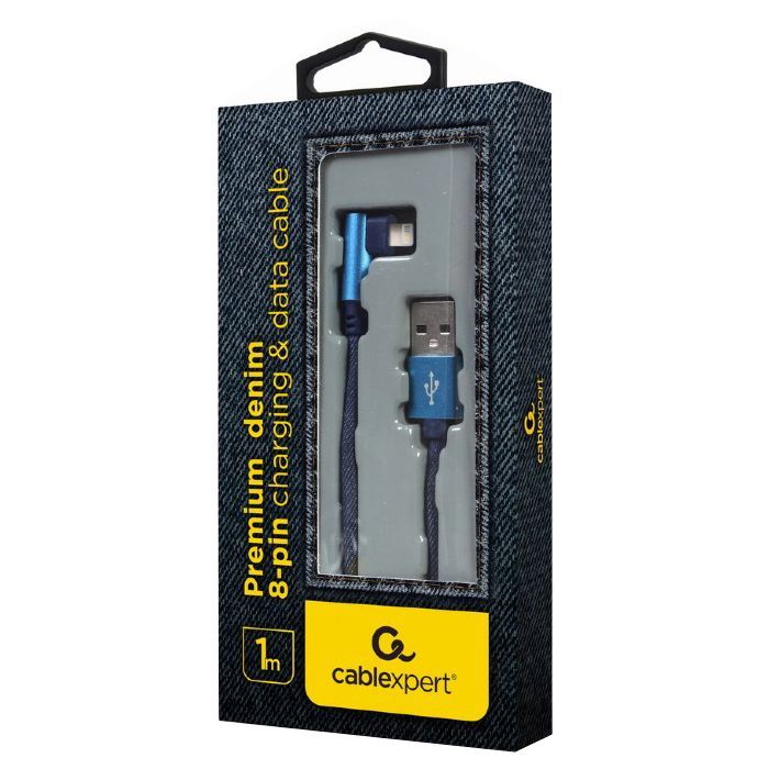 Дата кабель USB 2.0 AM to Lightning 1.0m corner Cablexpert (CC-USB2J-AMLML-1M-BL) изображение 2