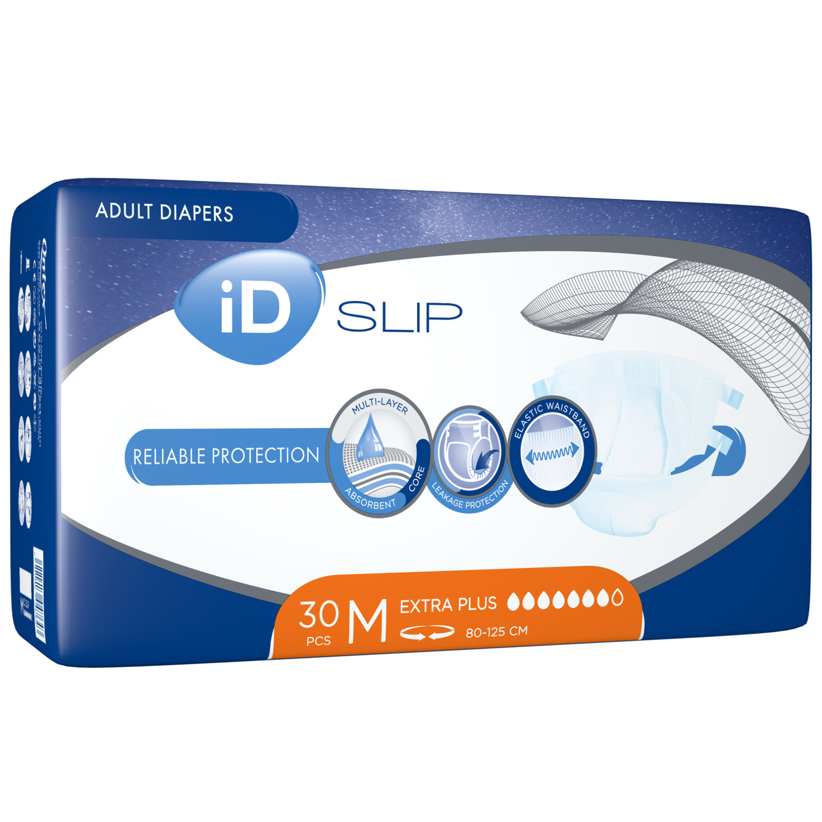 Подгузники для взрослых ID Slip Extra Plus Medium талия 80-125 см. 30 шт. (5411416047643) изображение 2