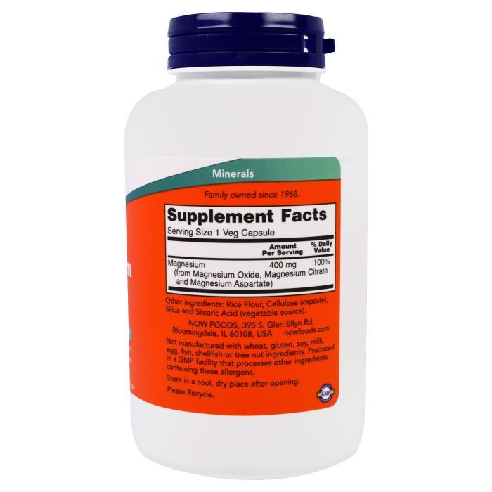 Мінерали Now Foods Магній 400мг, 180 гелевих капсул (NOW-01283) зображення 2