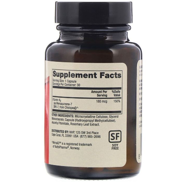 Витамин Dr. Mercola Витамин K2, 180 мкг, Vitamin K2, 30 капсул (MCL-01194) изображение 2