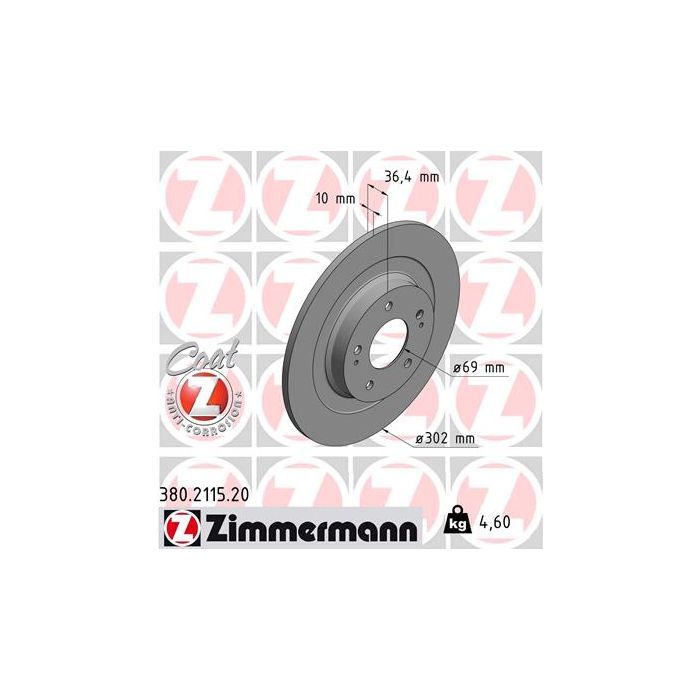 Гальмівний диск ZIMMERMANN 380.2115.20