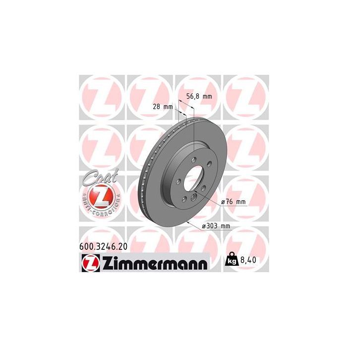 Тормозной диск ZIMMERMANN 600.3246.20