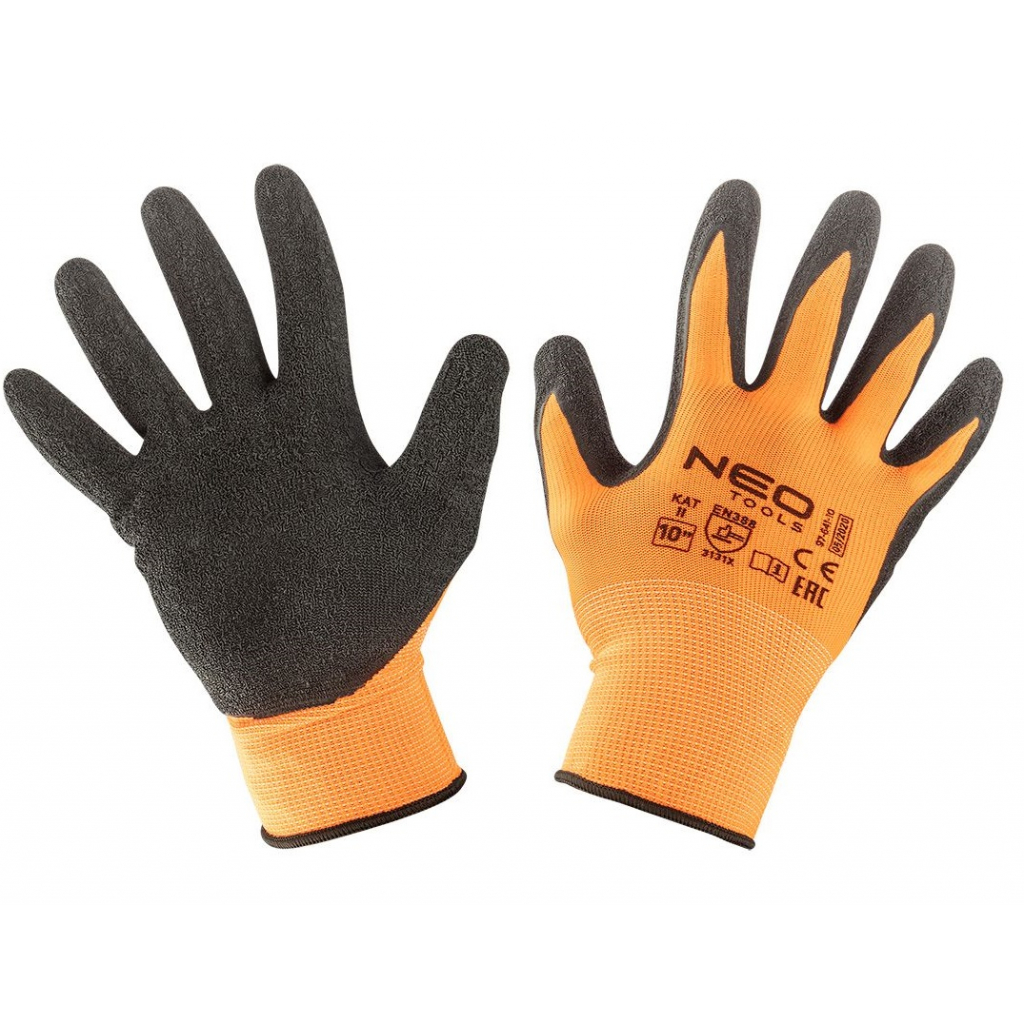 Защитные перчатки Neo Tools рабочие, полиэстер с латексным покрытием, p. 8 (97-641-8)