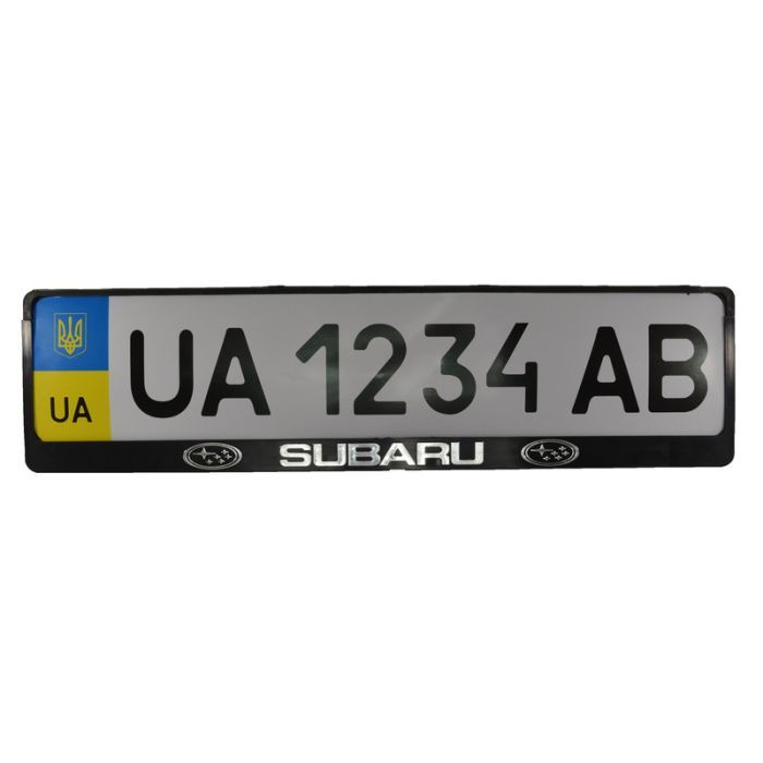 Рамка номерного знака CarLife пластик з об'ємними літерами Subaru (2шт) (24-016)