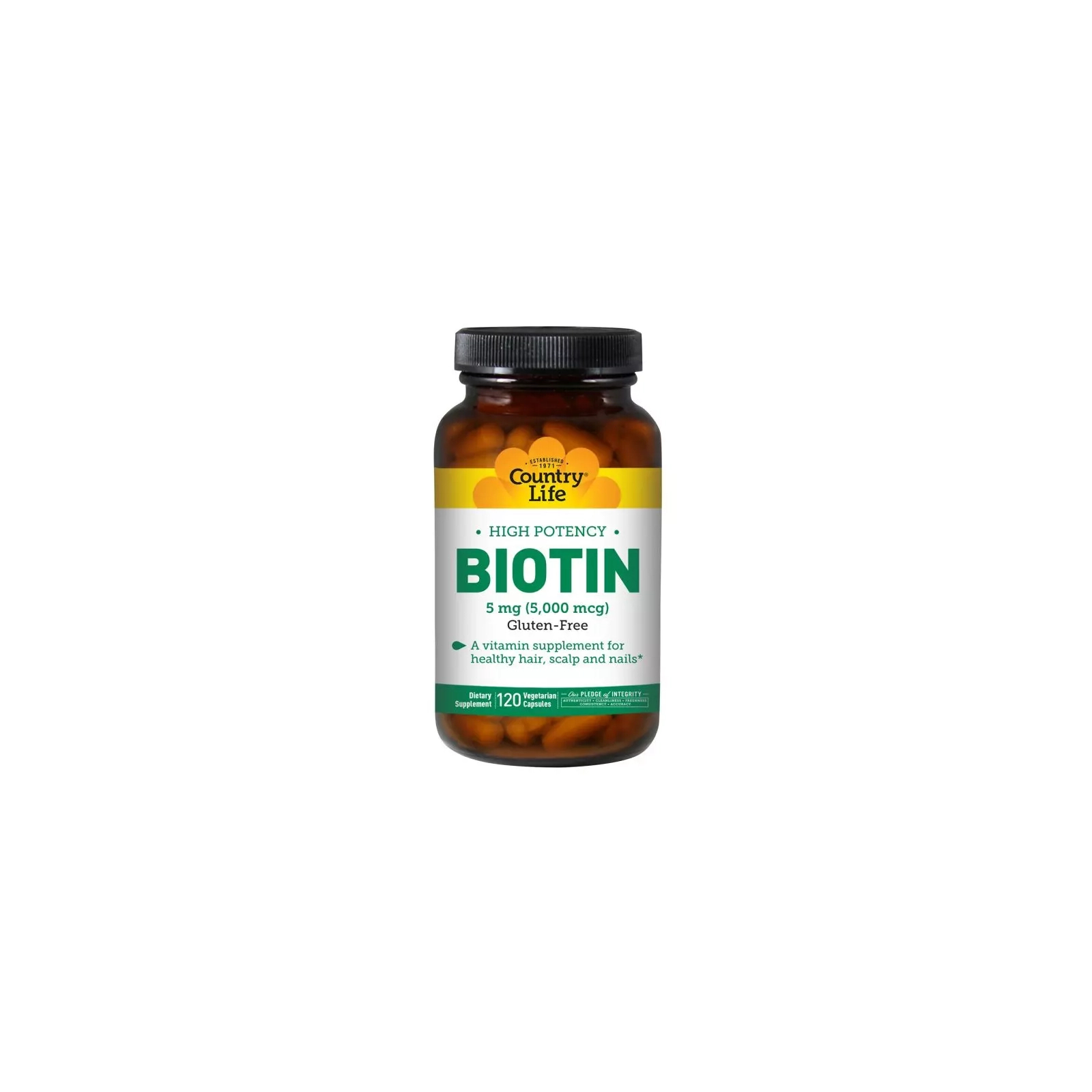 Витамин Country Life Концентрированный Биотин (В7), 5 мг, High Potency Biotin, 1 (CLF-06506)