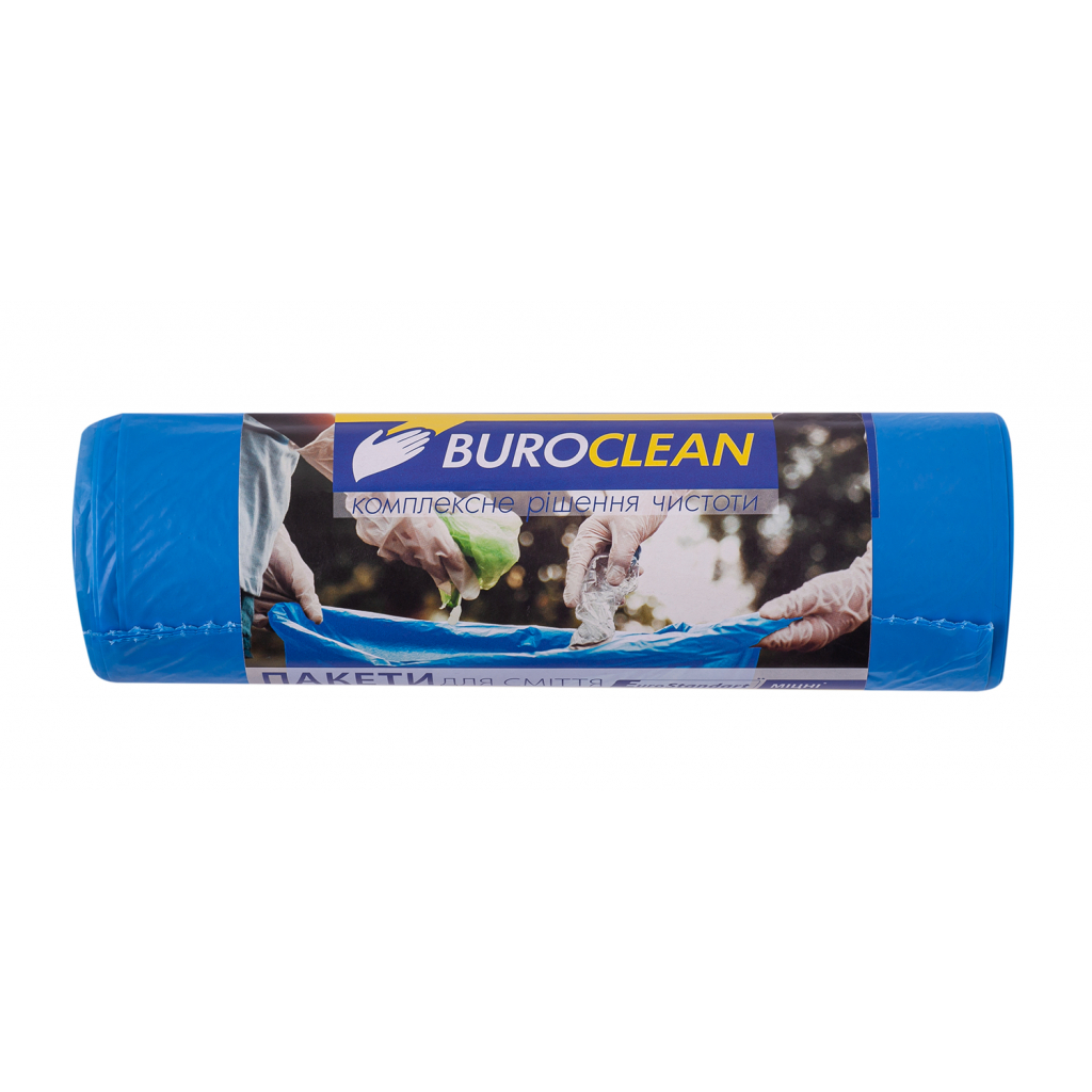 Пакети для сміття Buroclean EuroStandart міцні сині 160 л 10 шт. (4823078977939)