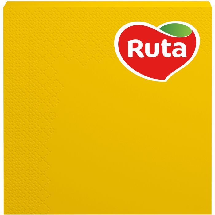 Салфетки столовые Ruta Колор 3 слоя 33х33 см Желтые 20 шт. (4820023741645)