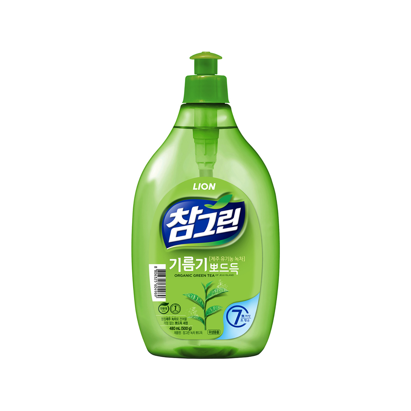 Средство для ручного мытья посуды Lion Chamgreen Зеленый чай 480 мл (8806325604969)