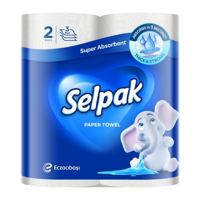Бумажные полотенца Selpak 3 слоя 80 отрывов 6 рулонов (8690530015043)