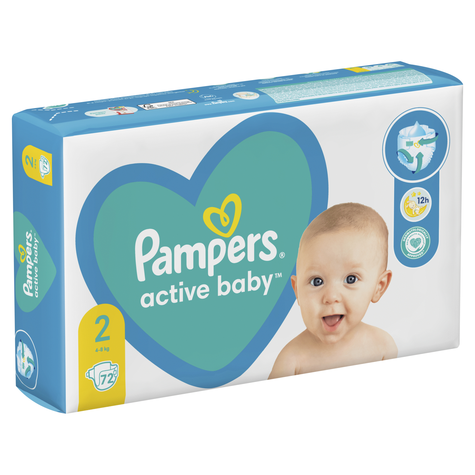 Подгузники Pampers Active Baby Размер 2 (4-8 кг), 72 шт (8006540032848) изображение 3