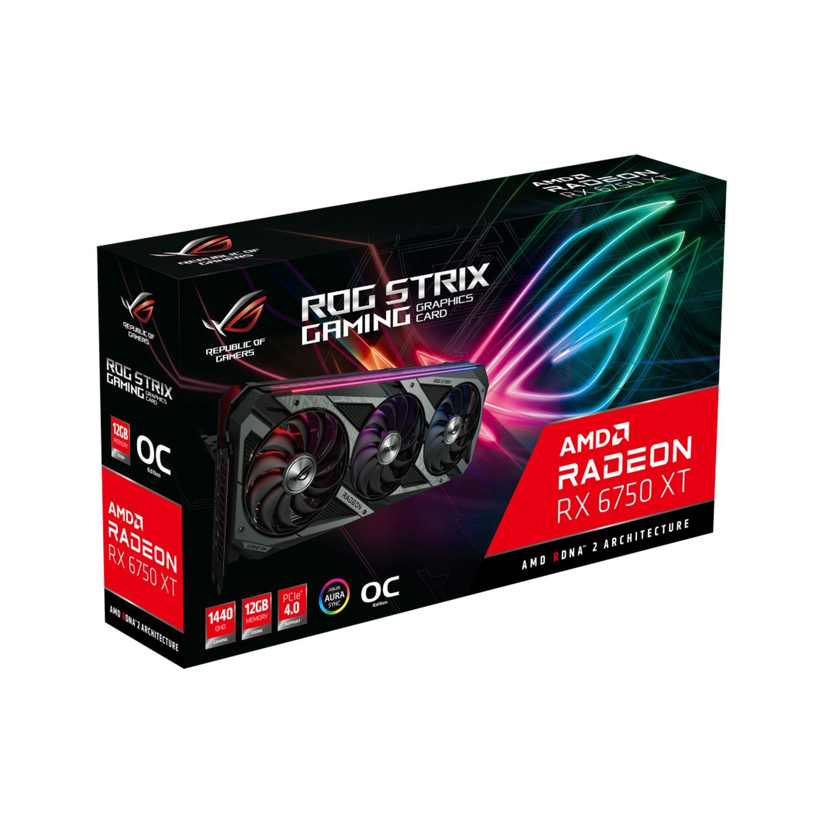 ᐈ Купить видеокарту ASUS Radeon RX 6750 XT 12Gb ROG STRIX OC
