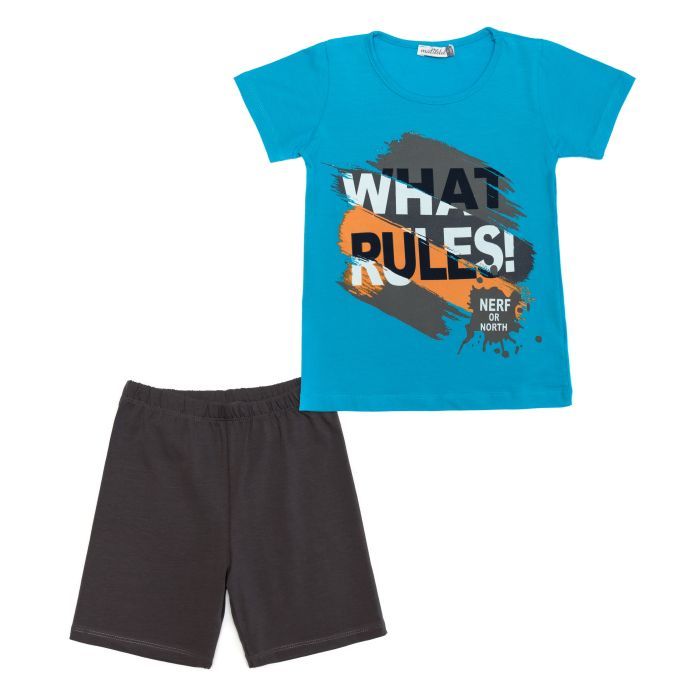 Піжама дитяча Matilda "WHAT RULES!" (M12264-3-128B-blue)