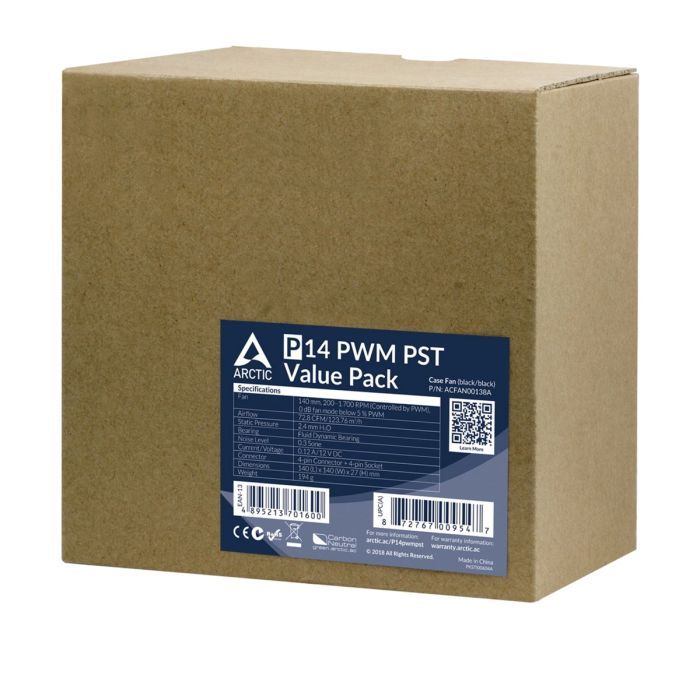 Кулер для корпуса Arctic P14 PWM PST, 5 шт (ACFAN00138A) изображение 3