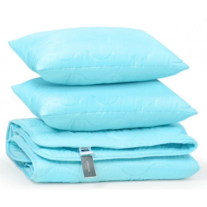 Ковдра MirSon Набір вовняний №1679 Eco Light Blue Ковдра 155х215 + подушки (2200002656764) зображення 4