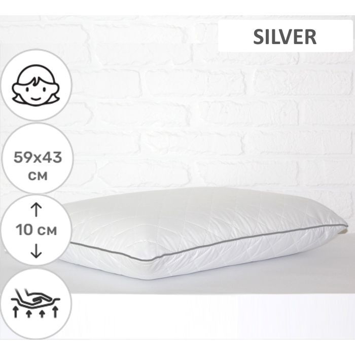 Подушка MirSon ортопедическая №6083 Steep Line Silver WoMen 59х43х10 (2200003262377) изображение 2
