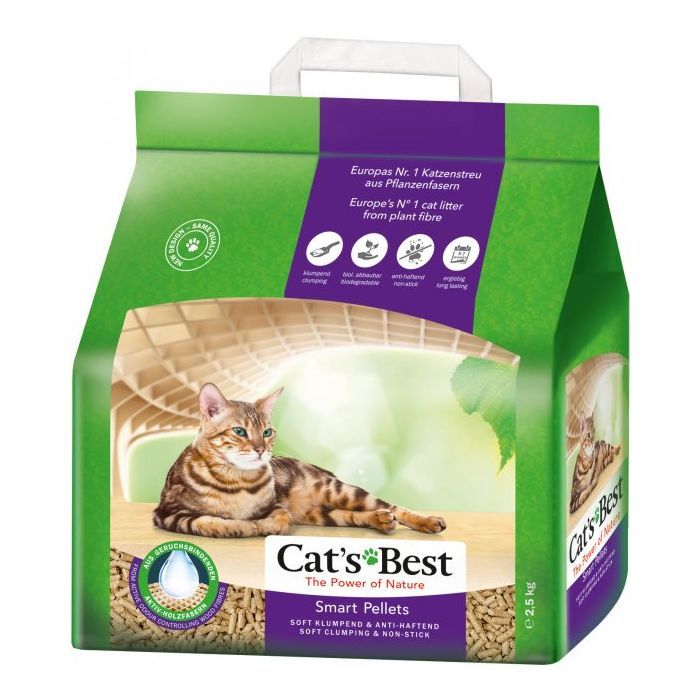 Наполнитель для туалета Cats Best Smart Pellets Древесный комкующий 2.5 кг (5 л) (4002973202135)