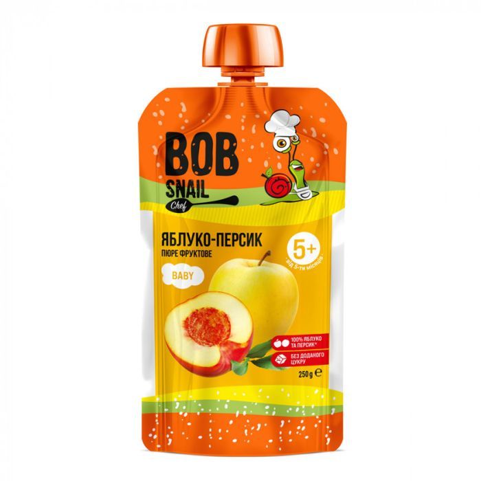 Детское пюре Bob Snail Улитка Боб Яблоко-Персик 250 г (4820219345169)