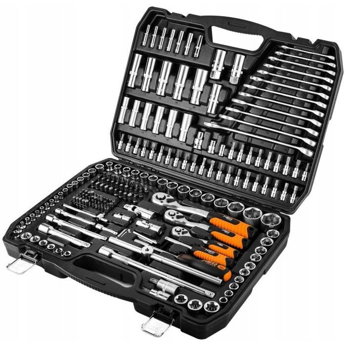 Набор инструментов Neo Tools 1/2", 3/8", 1/4", 216 шт. (10-216)