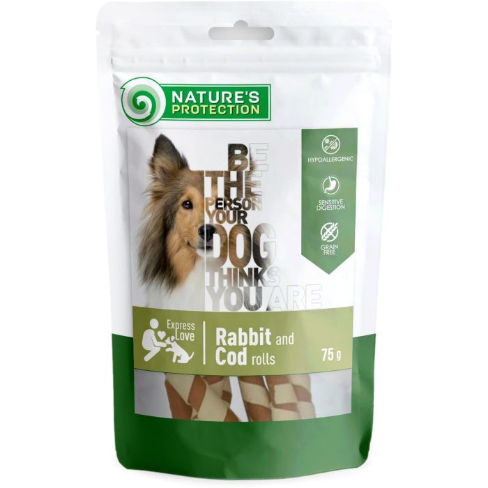 Лакомство для собак Nature's Protection Rabbit and cod rolls 75 г (SNK46095)