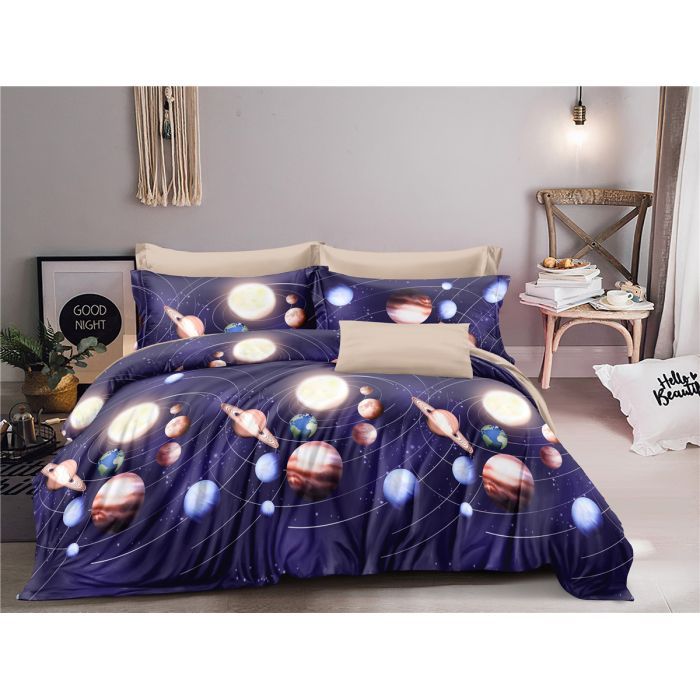 Постельное белье MirSon Сатин 22-1282-1 Night Space 143х210 (2200004109541)