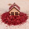 Украшение декоративное Novogod`ko сніг штучний, червоний, 80 г (974178)