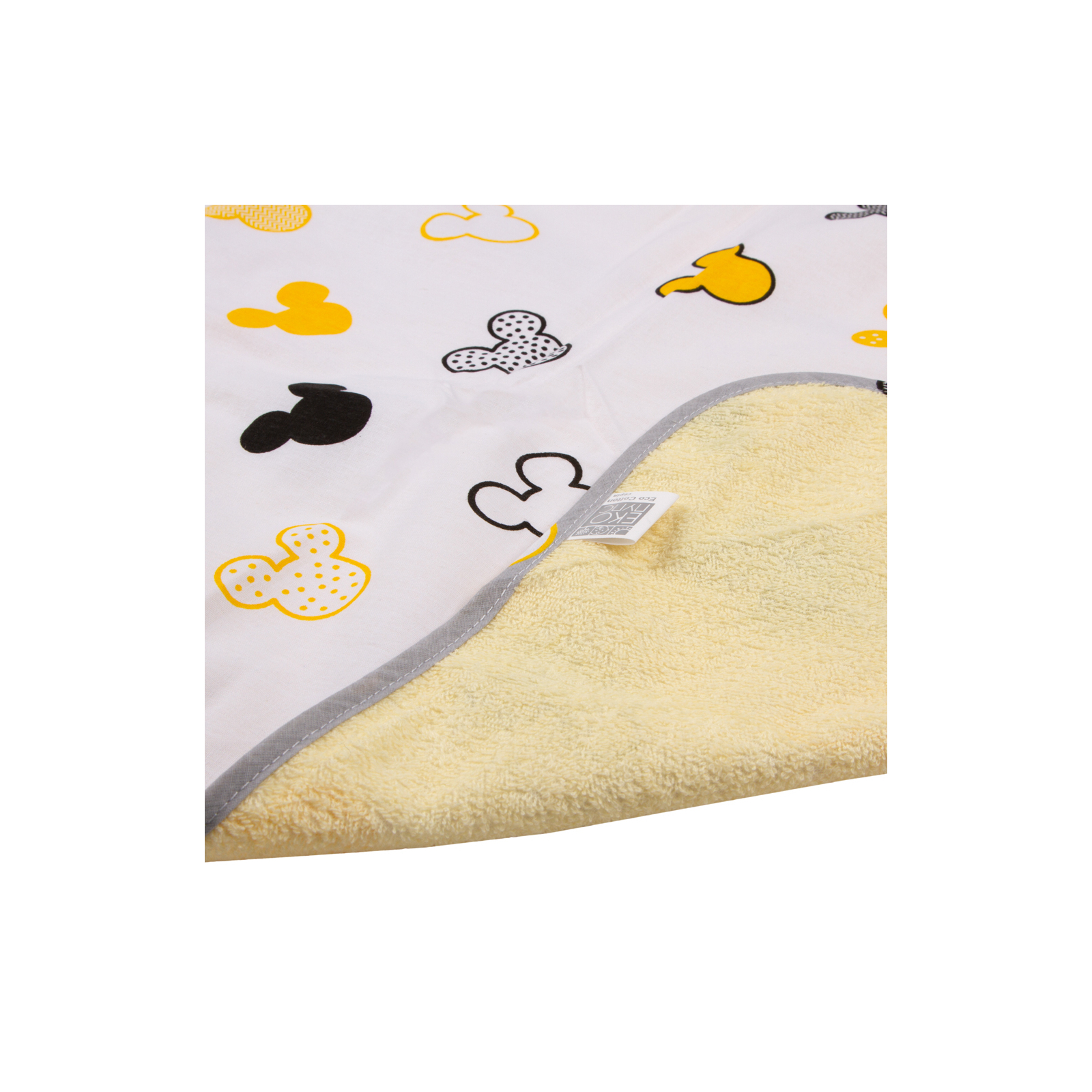 Пелюшки для малюків Еко Пупс Eco Cotton непромокаюча двостороння 65 х 90 см Ведмедики Мікі на білому (EPG10N-6590mmw) зображення 2