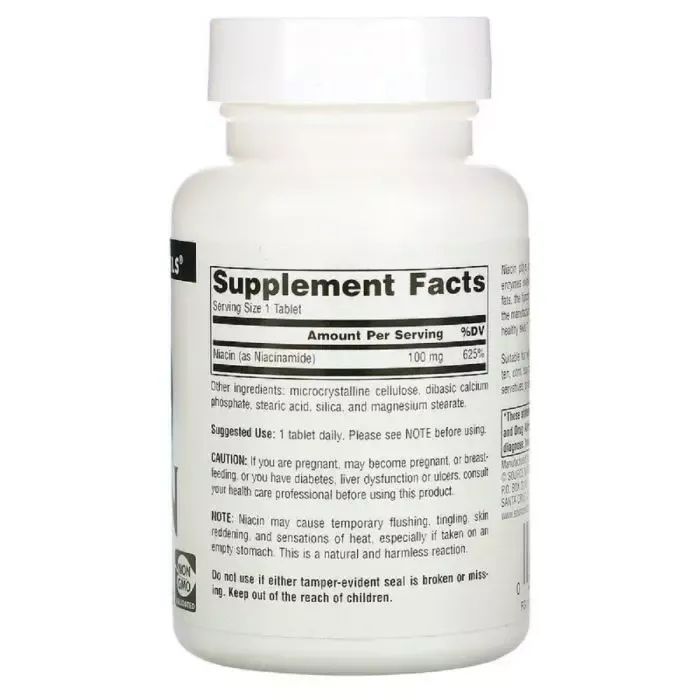 Витамин Source Naturals Ниацин, Витамин В3, 100 мг, Niacin, 100 таблеток (SN0501) изображение 2