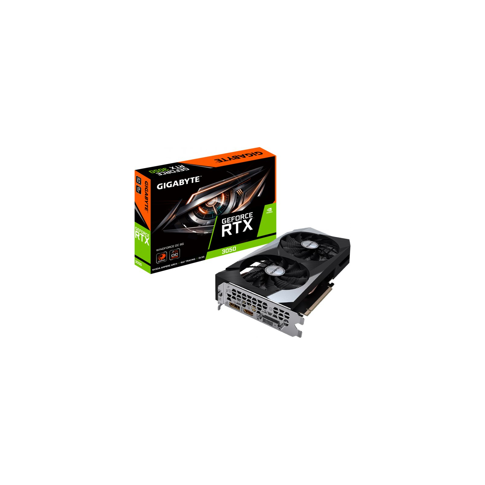 Відеокарта GIGABYTE GeForce RTX3050 8Gb WINDFORCE OC (GV-N3050WF2OC-8GD) зображення 2