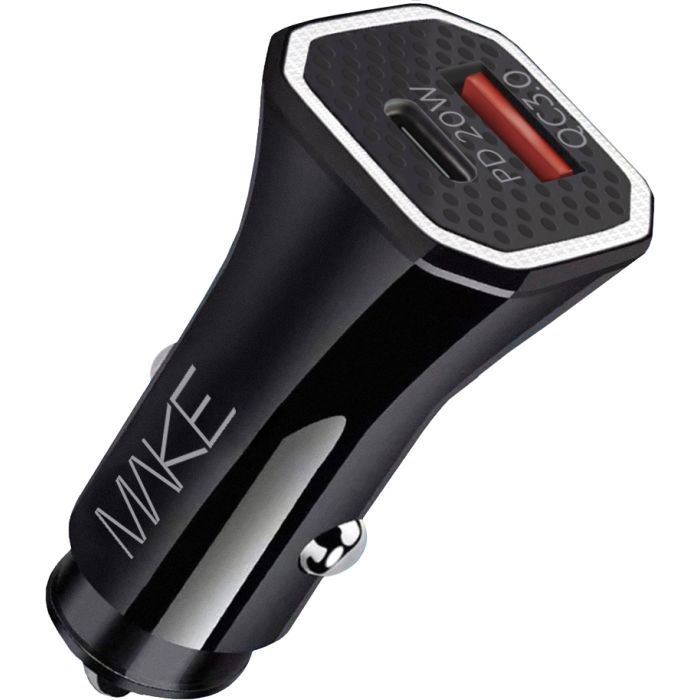 Зарядное устройство MAKE car 38W PD+QC Black (MCW-34PBK)