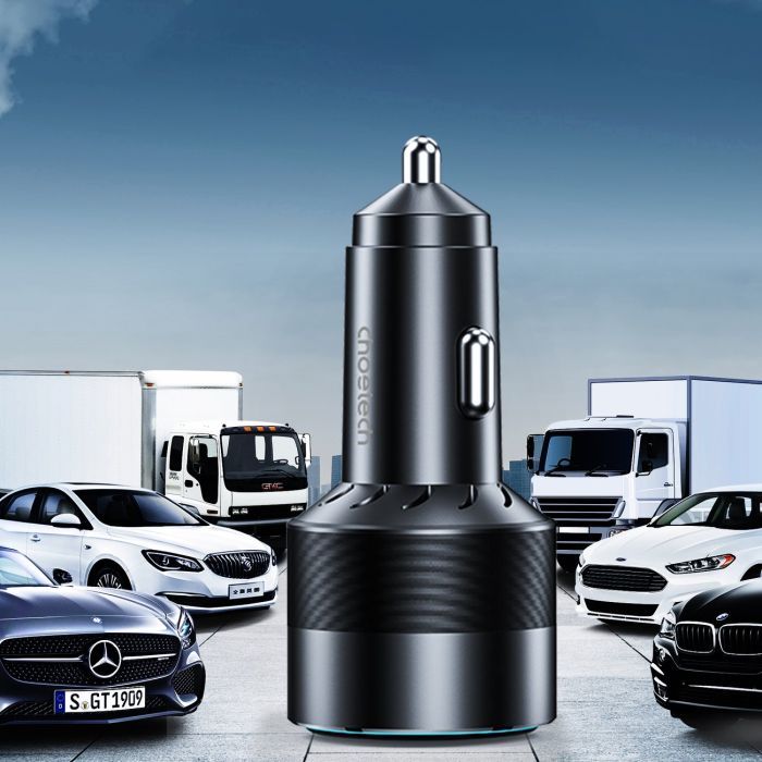 Зарядное устройство Choetech car 2хUSB-C+USB-A 130W QC3.0/PD/PPS black (TC0011-BK) изображение 8