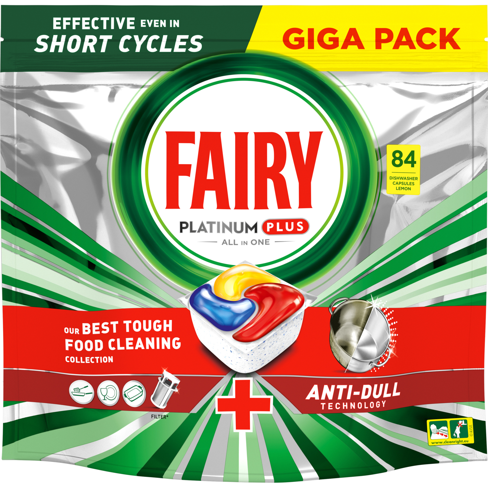 Таблетки для посудомийних машин Fairy Platinum Plus All in One Lemon 60 шт. (8001090952158)