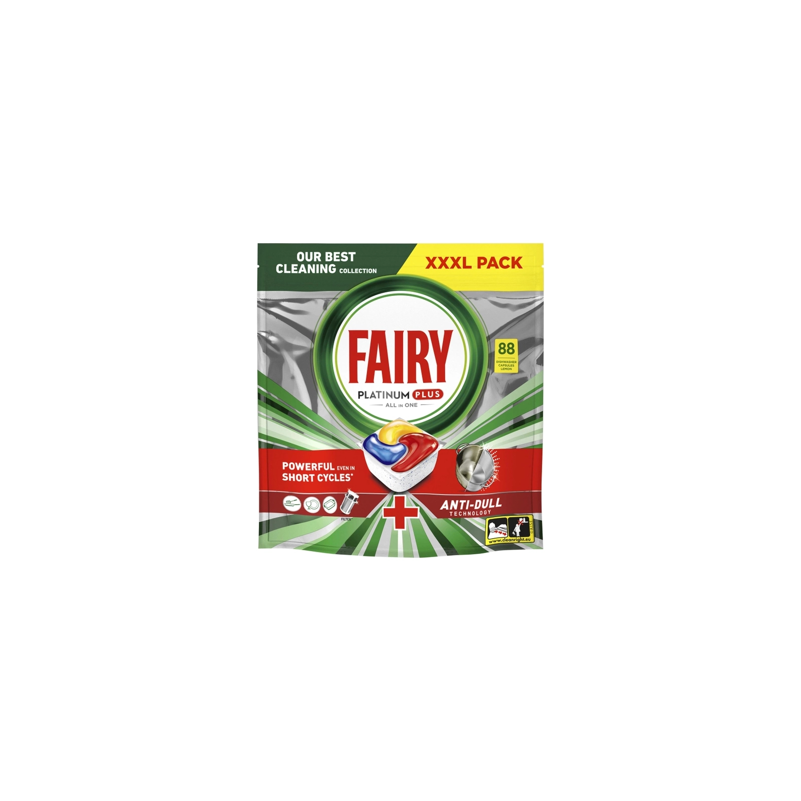 Таблетки для посудомоечных машин Fairy Platinum Plus All in One Lemon 88 шт. (8001841893693/8700216236348)