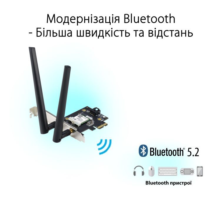 Мережева карта Wi-Fi ASUS PCE-AXE5400 зображення 2