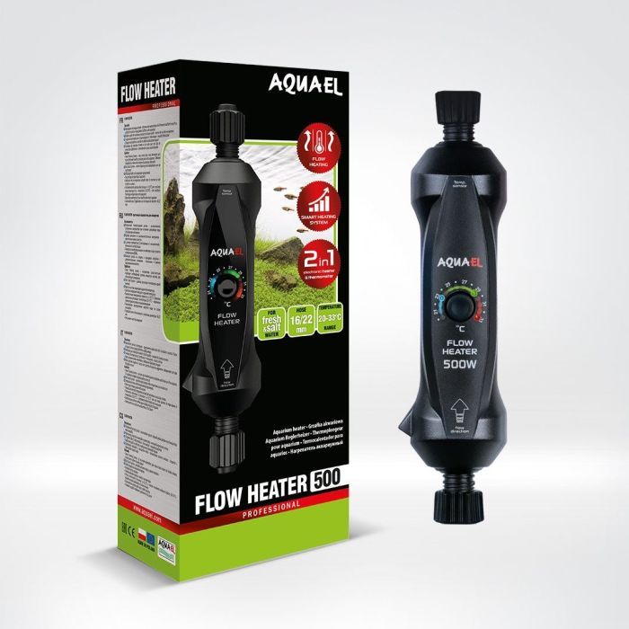 Аквариумный обогреватель AquaEl Flow Heater з системою регулювання One Touch 500 Вт (5905546326100)