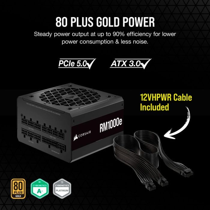 Блок питания Corsair 1000W RM1000e (CP-9020264-EU) изображение 10